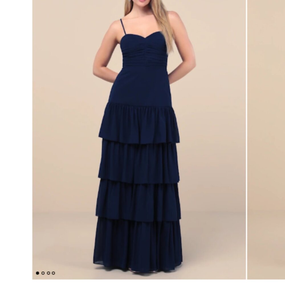 Lulus Navy Maxi Dress – NWT Size L – Formal/Event/Wedding